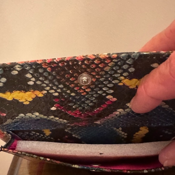 Multicolor Snakeskin Clutch - Picture 2 of 10